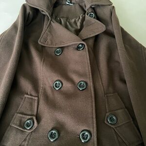George Dark Brown Wool Coat